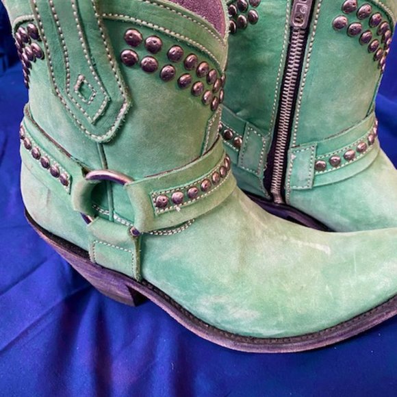 Old Gringo Mint Green Studded Ankle Booties - Picture 3 of 5